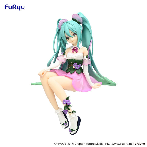 Hatsune Miku Noodle Stopper PVC Statue Flower Fairy Morning Glory Pink Color Ver. 14 cm